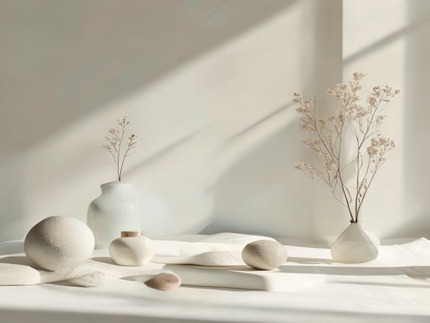 Minimalist scene som udtrykker mental klarhed og fokus gennem simpel design